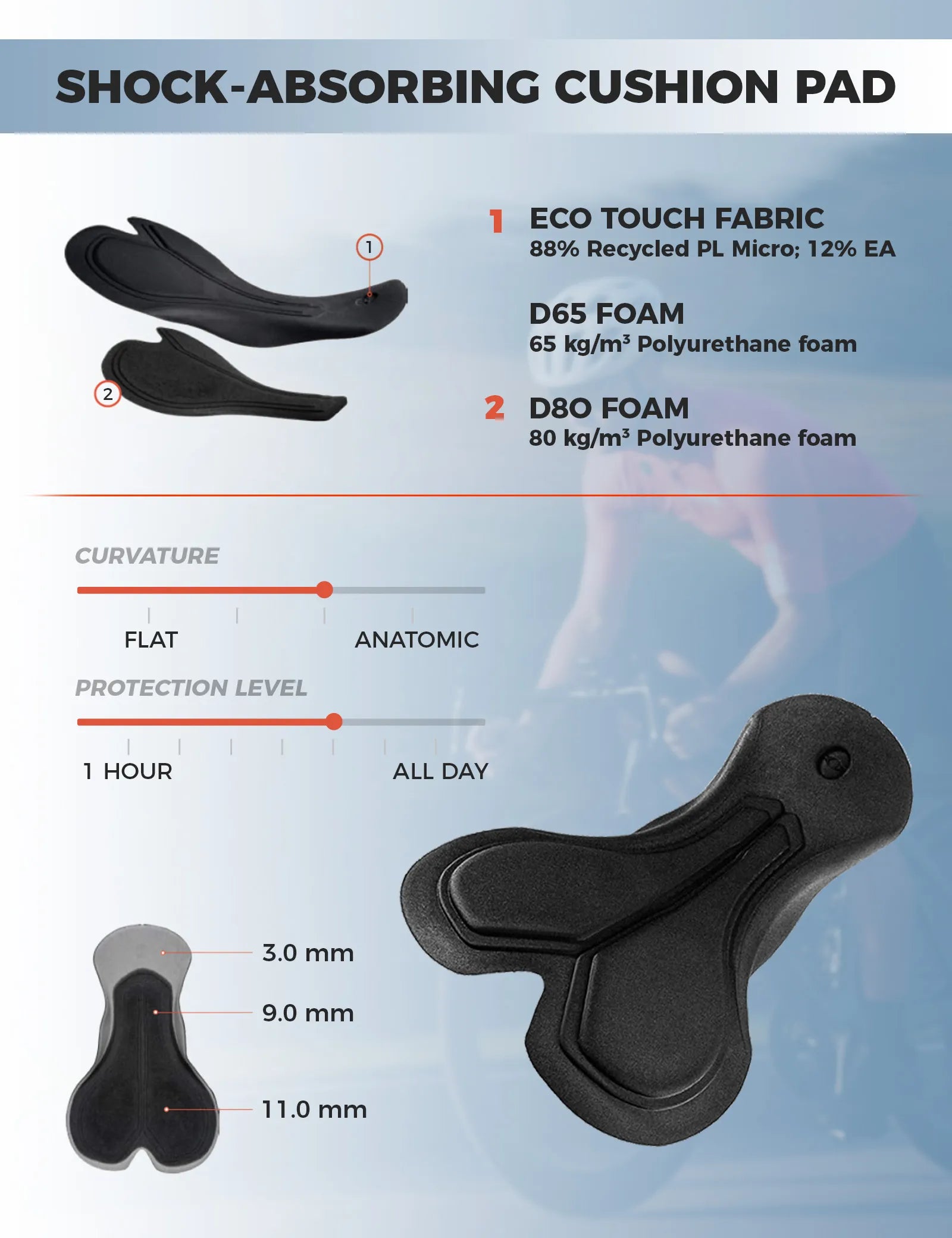 rockbros vns lightweight men’s cycling bib shorts for summer rides.
#color_black