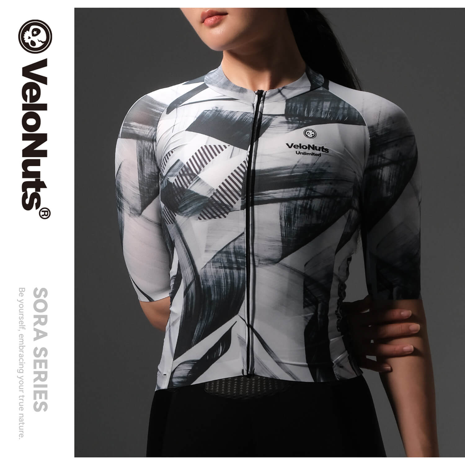 rockbros VNS Sora Series women's short sleeve cycling jersey in white.