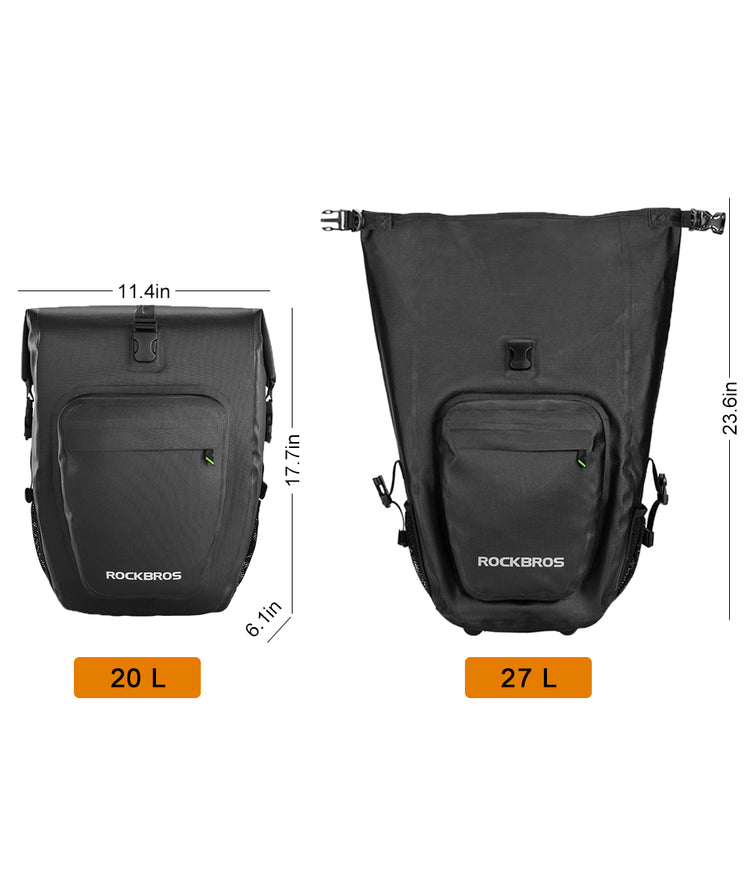 ROCKBROS Pro Cycling Saddlebag in Grey or Black - Single/Pair