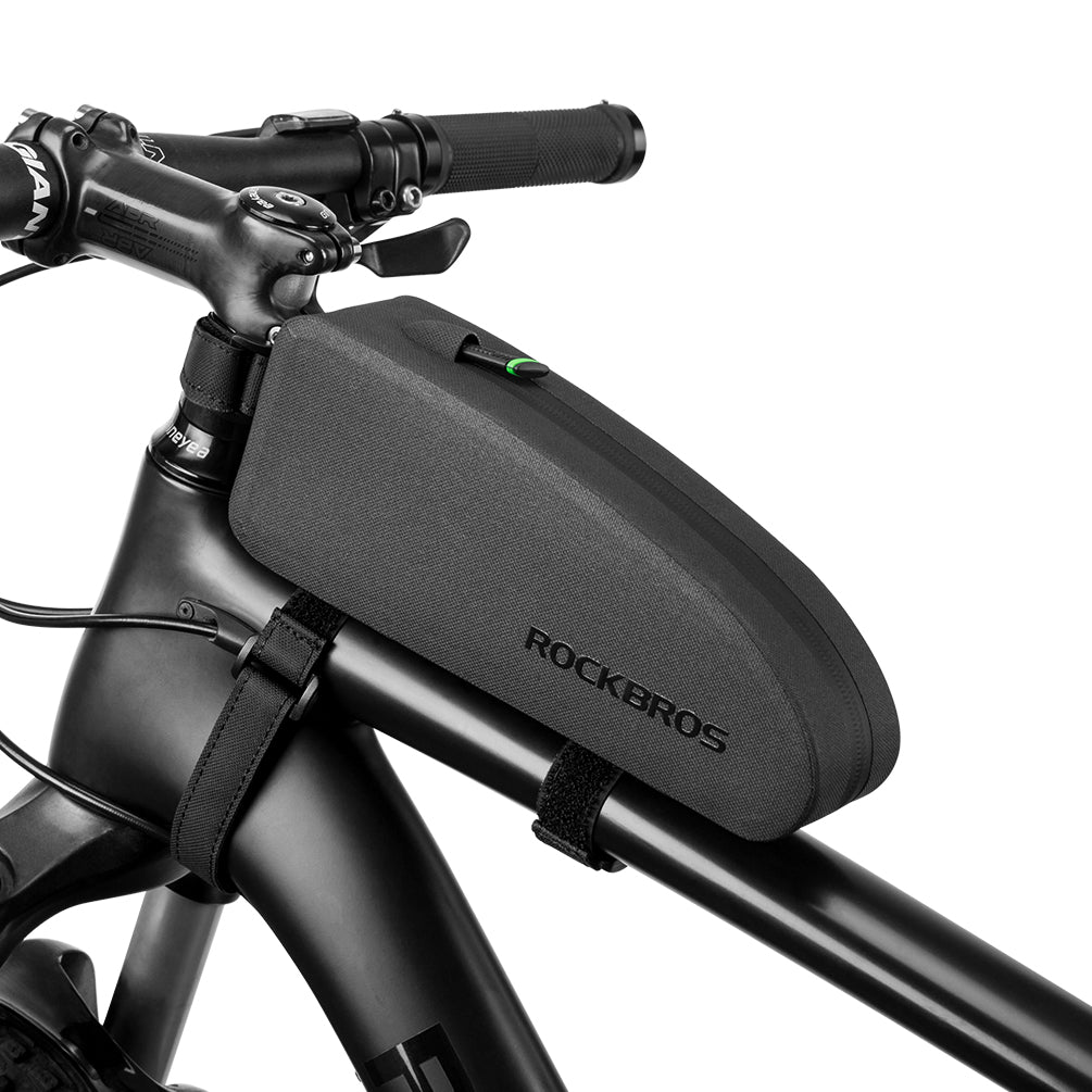 Rockbros-Bike Top Tube Bag Front Frame Bag Waterproof Nylon Black Bicycle Cycling Bag