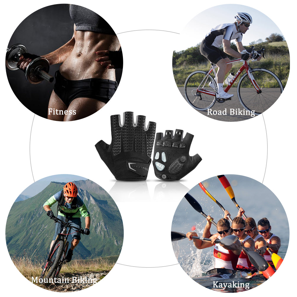 Rockbros-half finger gloves with Gel Liquid Silicone & SBR palm pad