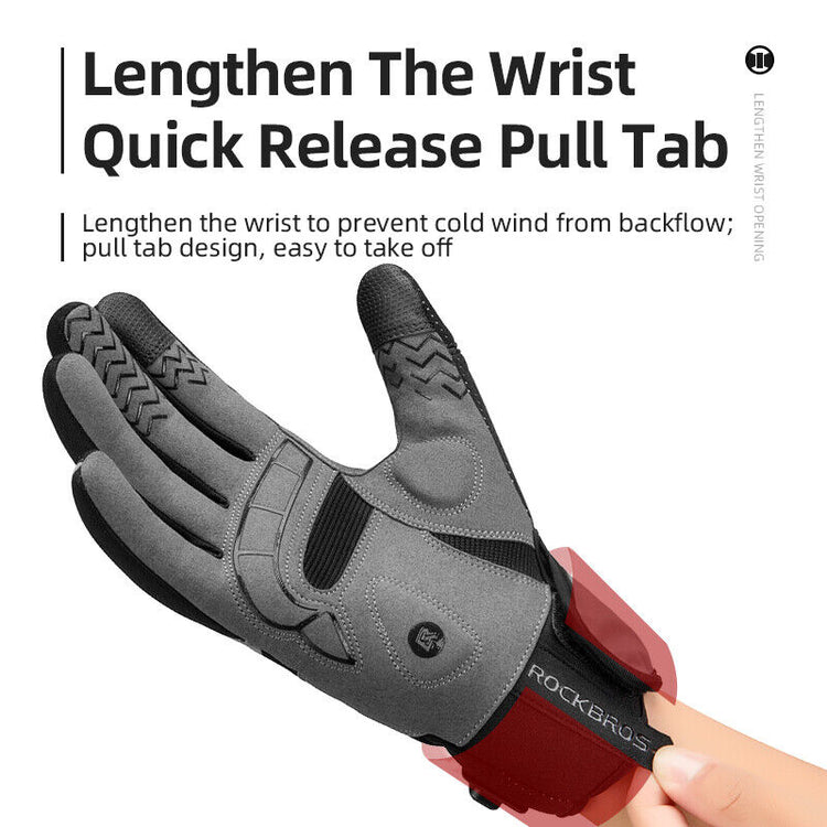 ROCKBRS Winter Gloves Cycling Electric Heated Glove USB Rechargeable Touchscreen