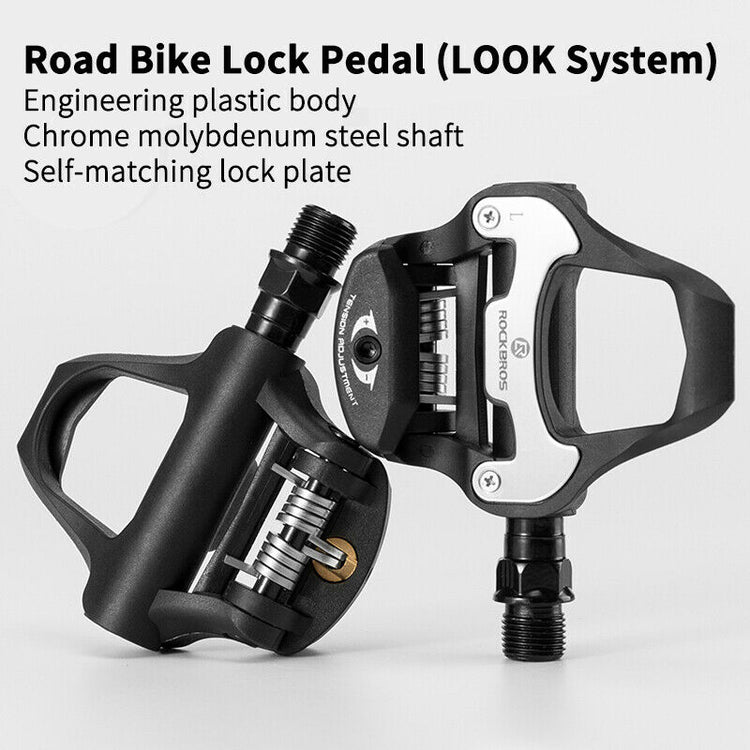 ROCKBROS Self-Lock Road Bike Pedals with Shimano SPD-SL/Look KEO Cleat System (Pair)
