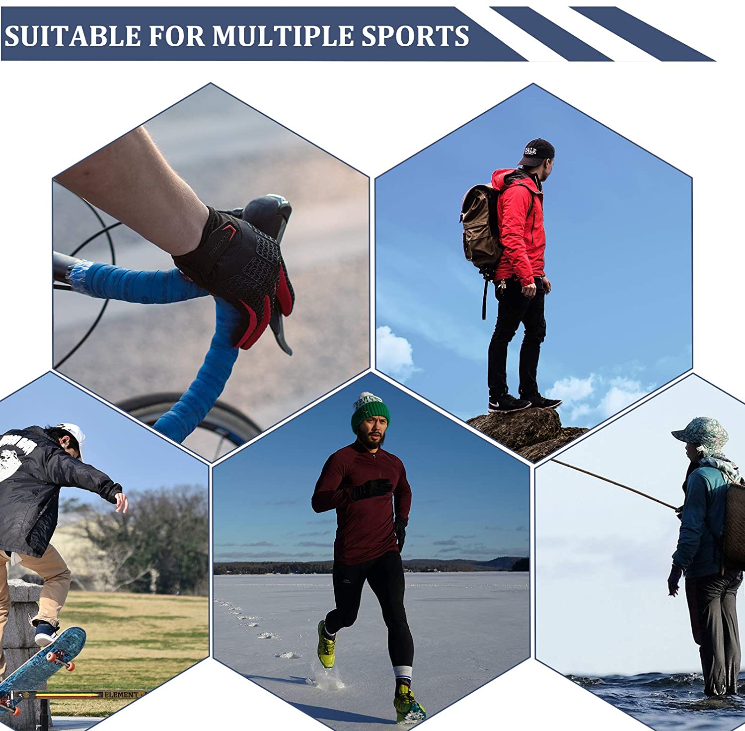 Rockbros-Full Finger Cycling Gloves Touchscreen Gloves  Full Finger Sports Gloves Running Gloves