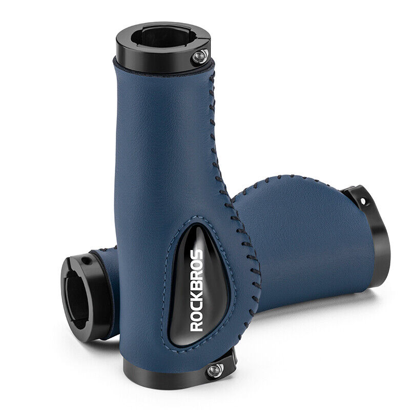 ROCKBROS Bike Double Lock Leather Grips Bicycle Handlebar Grips Anti-skid 2.22cm