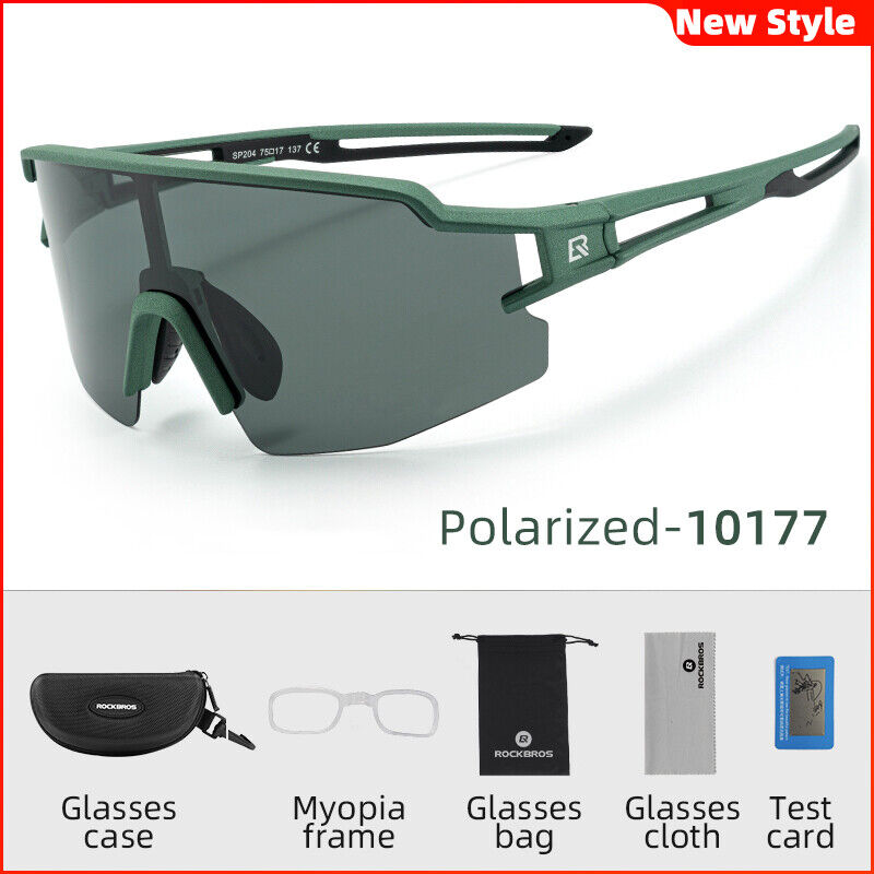 ROCKBROS Bicycle Polarized Cycling Sunglasses UV400 Golf Fishing Hiking Sports Glasses#Color_turquoise Green/Polarized Green