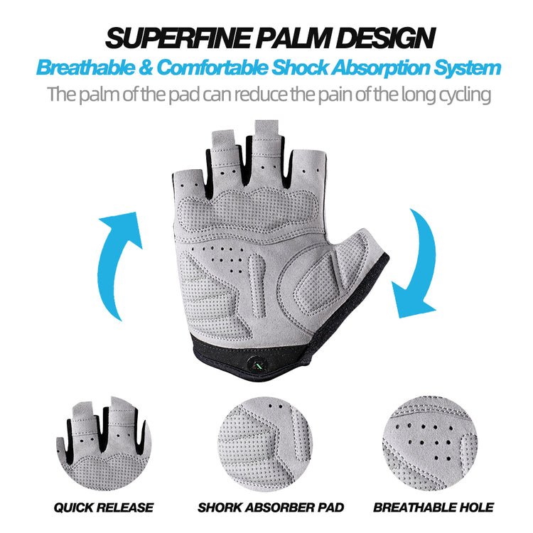 all-groups ROCKBROS Half Finger Cycling Short Gloves Shockproof Gloves