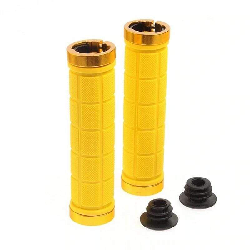 ROCKBROS MTB Mountain Bike Bicycle Handlebar Soft Cycling Bike Fixed Gear Grips#Color_Yellow