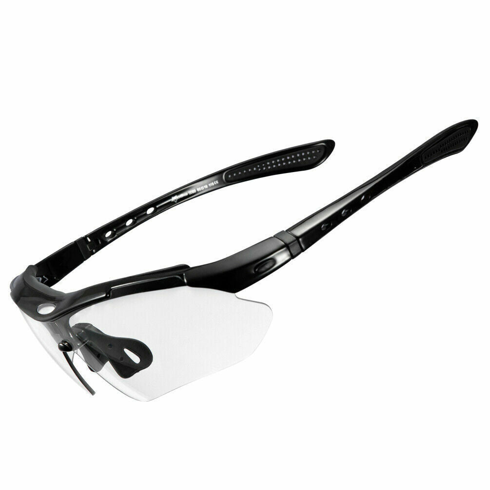 ROCKBROS Photochromic Cycling Sunglasses Hiking Fishing Golf Sports Glasses Half Frame UV400#Color_Black