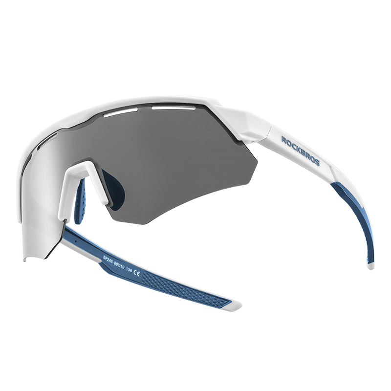 ROCKBROS Polarized Cycling Sunglasses 4 Lenses Replaceable Sports Glasses UV400#Color_White