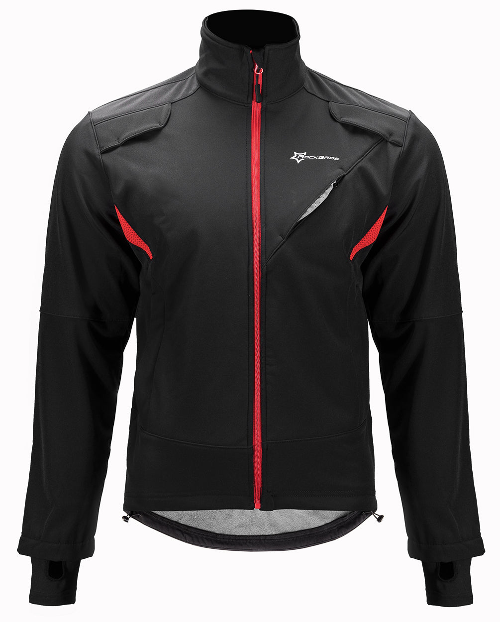 ROCKBROS Winter Cycling Jacket for Men Thermal Fleece Windproof Jacket
