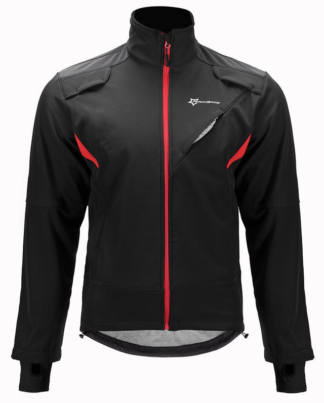 ROCKBROS Winter Cycling Jacket for Men Thermal Fleece Windproof Jacket