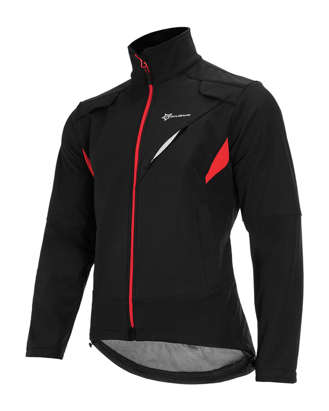 ROCKBROS Winter Cycling Jacket for Men Thermal Fleece Windproof Jacket