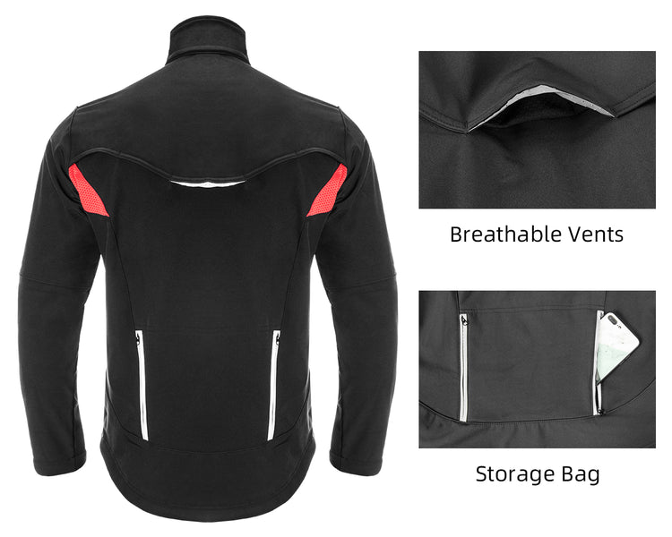 ROCKBROS Winter Cycling Jacket for Men Thermal Fleece Windproof Jacket