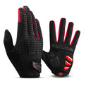 Rockbros-Cycling Gloves for Men Women Full Finger with Touch Screen Anti Slip Color Red