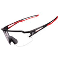 Rockbros Half Frame Photochromic Sport Sunglasses Cycling Bike Glasses UV400#Color_Black Red