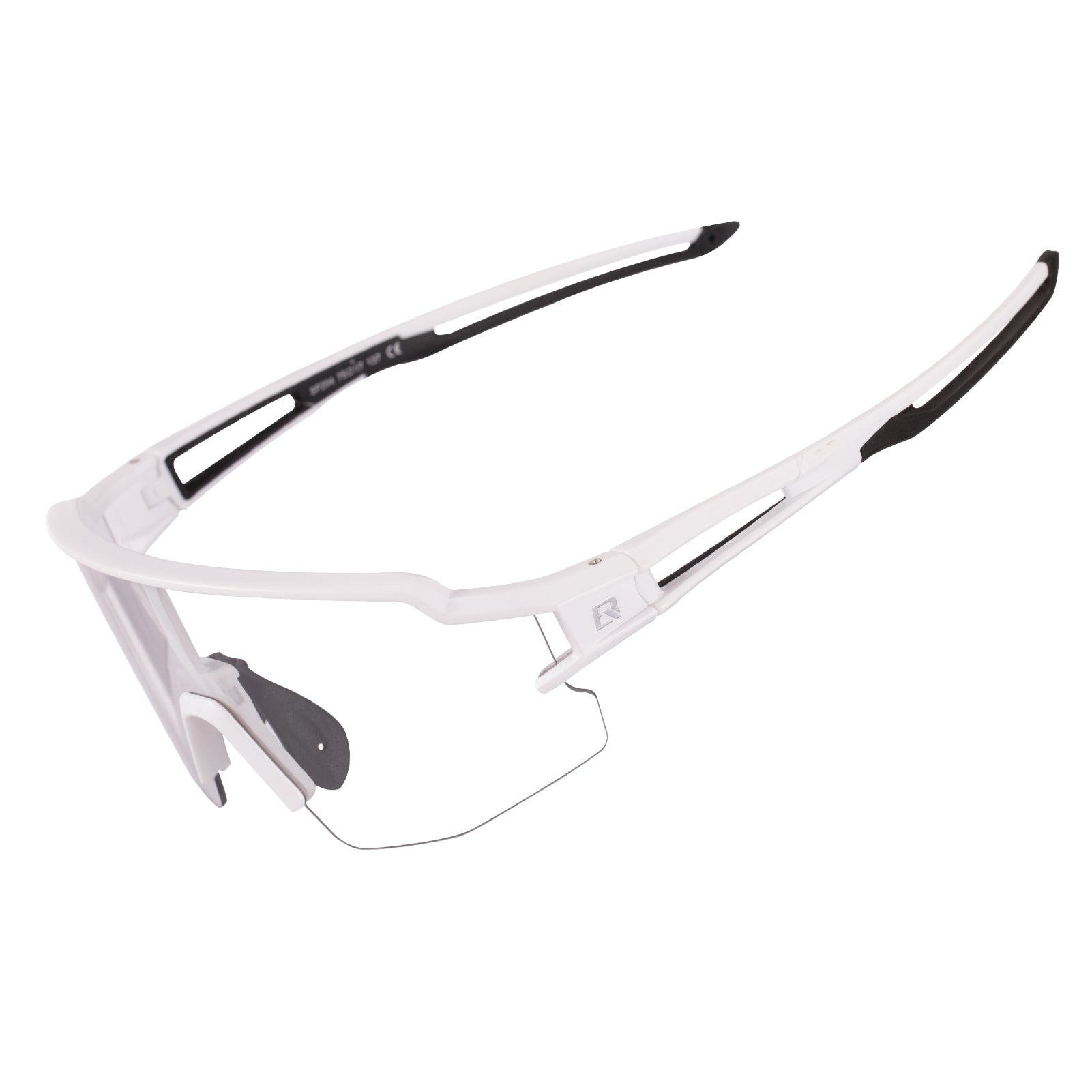 Rockbros Half Frame Photochromic Sport Sunglasses Cycling Bike Glasses UV400#Color_Black White