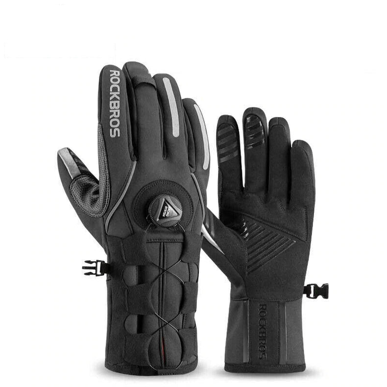 ROCKBROS Ski Cycling Gloves Winter Motorcycle Velvet Thermal Gloves Windproof Touch screen Gloves