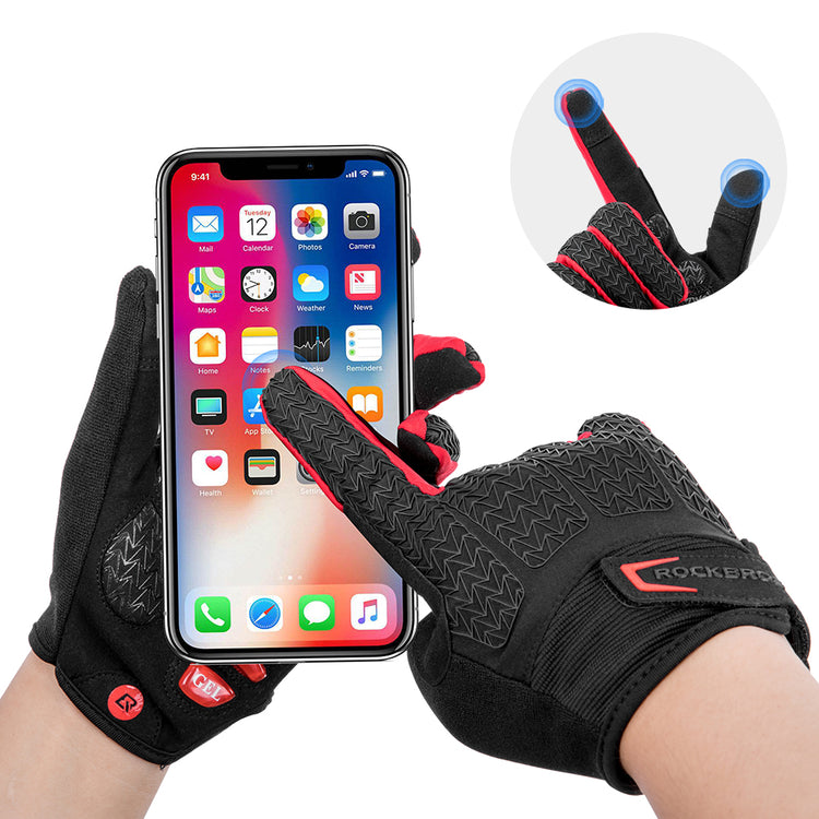all-groups Rockbros-Cycling Gloves for Men Women Full Finger with Touch Screen Anti Slip