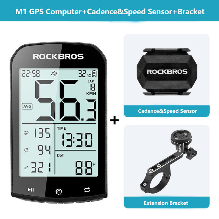 ROCKBROS Bike Computer ANT+ Bluetooth Waterproof GPS/BDS/Galileo Position System
